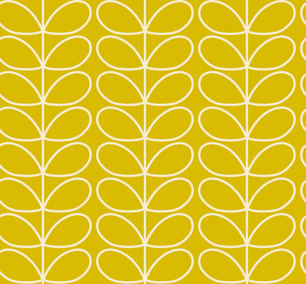 Linear Stem Sunflower Wallpaper in Yellow Artwork by Orla Kiely