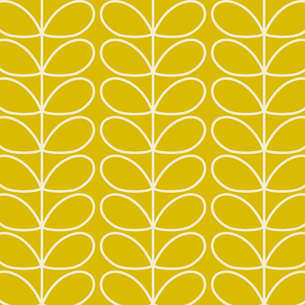 Linear Stem Sunflower Wallpaper in Yellow Artwork by Orla Kiely