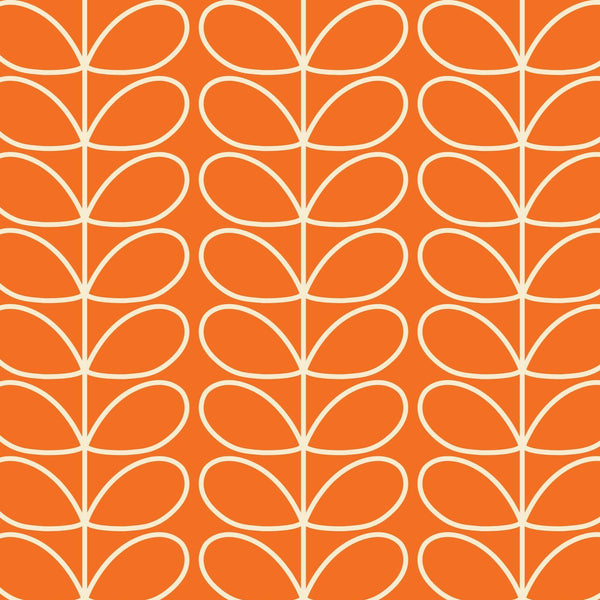 Linear Stem Tomato Wallpaper in Orange by Orla Kiely
